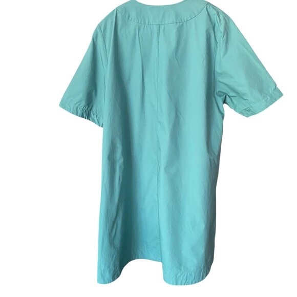 COS 100% Cotton Poplin Green V-Neck Dress with Pockets Size 12 - Picture 3 of 8